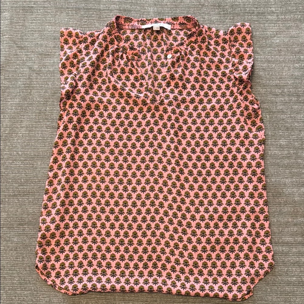 LOFT Smocked Cap Sleeve Blouse